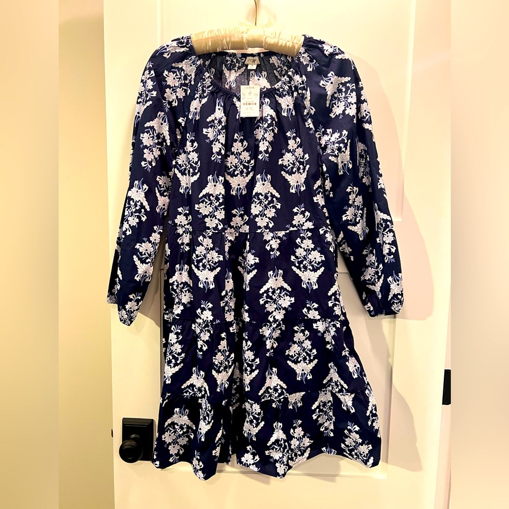 J.Crew tiered print poplin dress